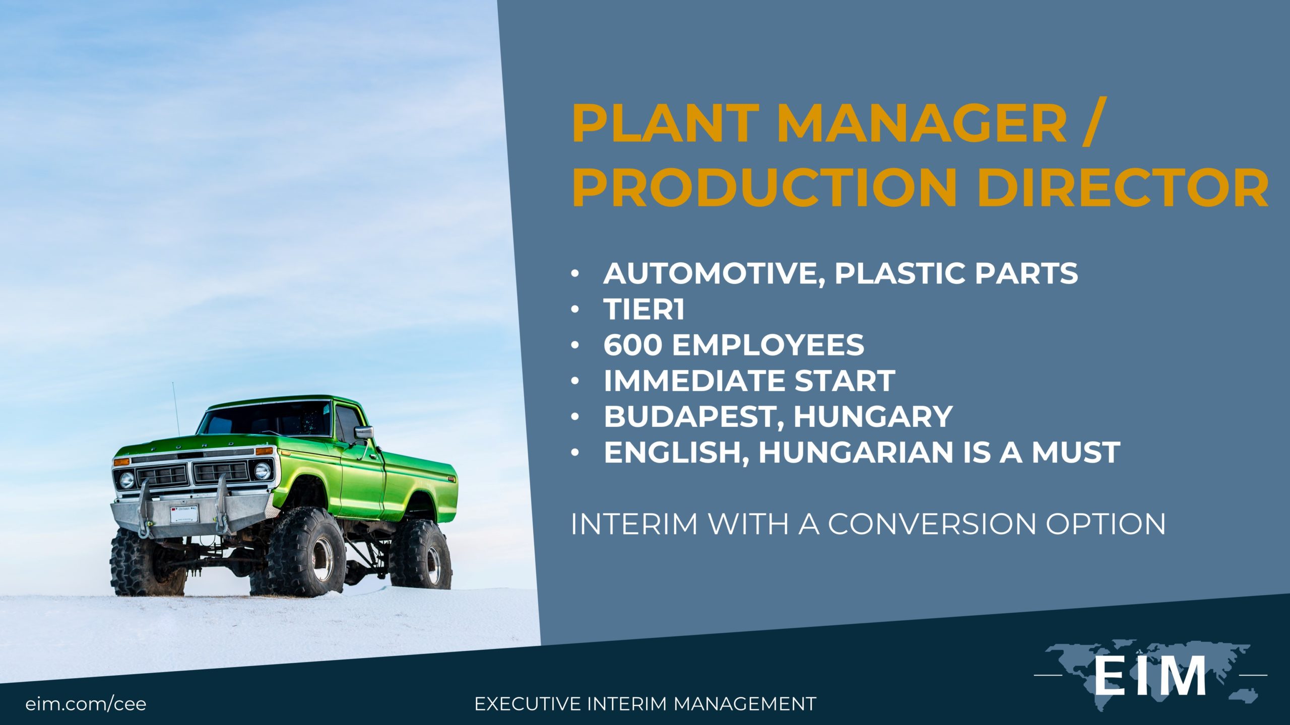 Interim Plant Manager
