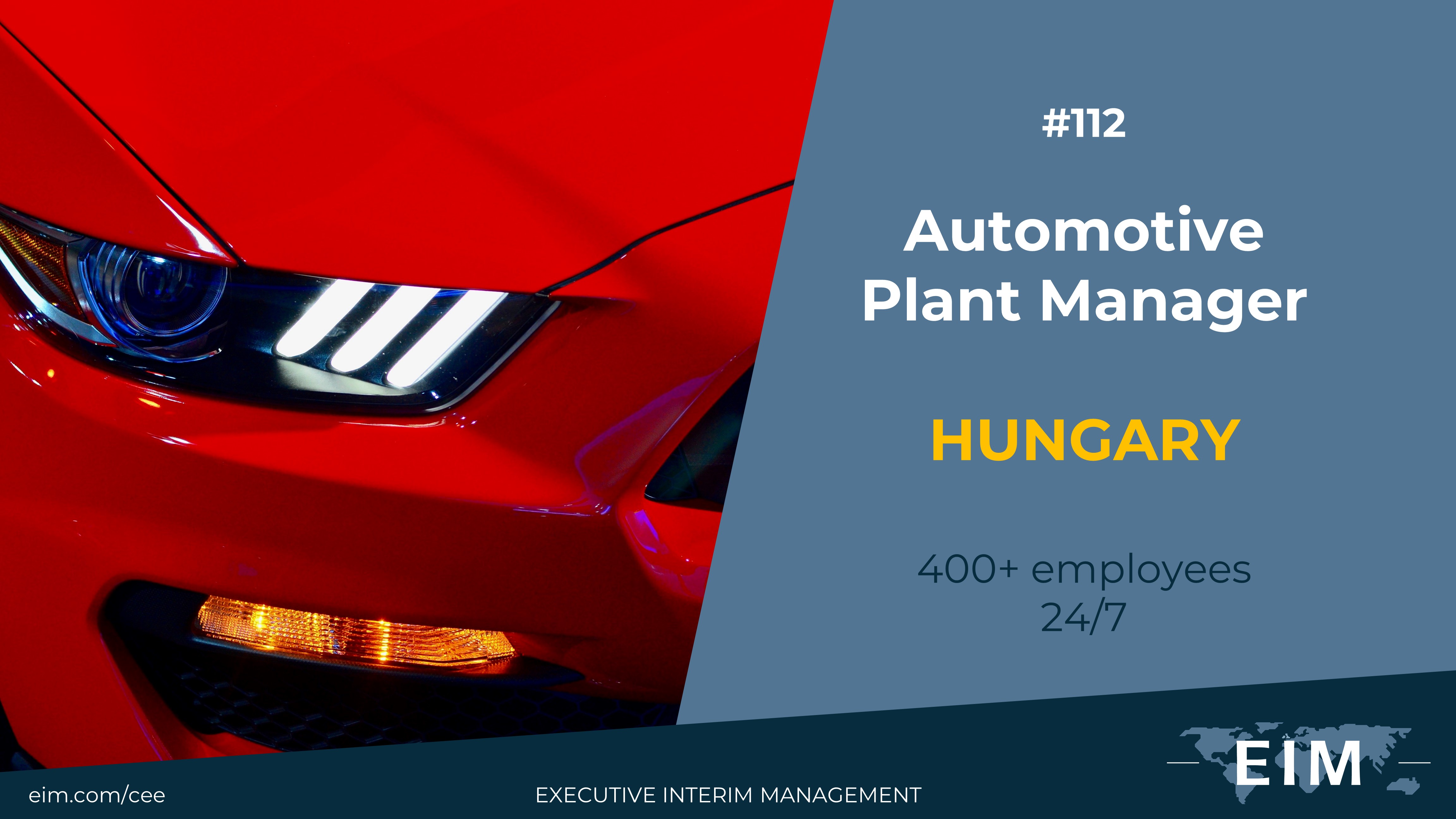 Interim Plant Manager Automotive Interim Plant Manager
