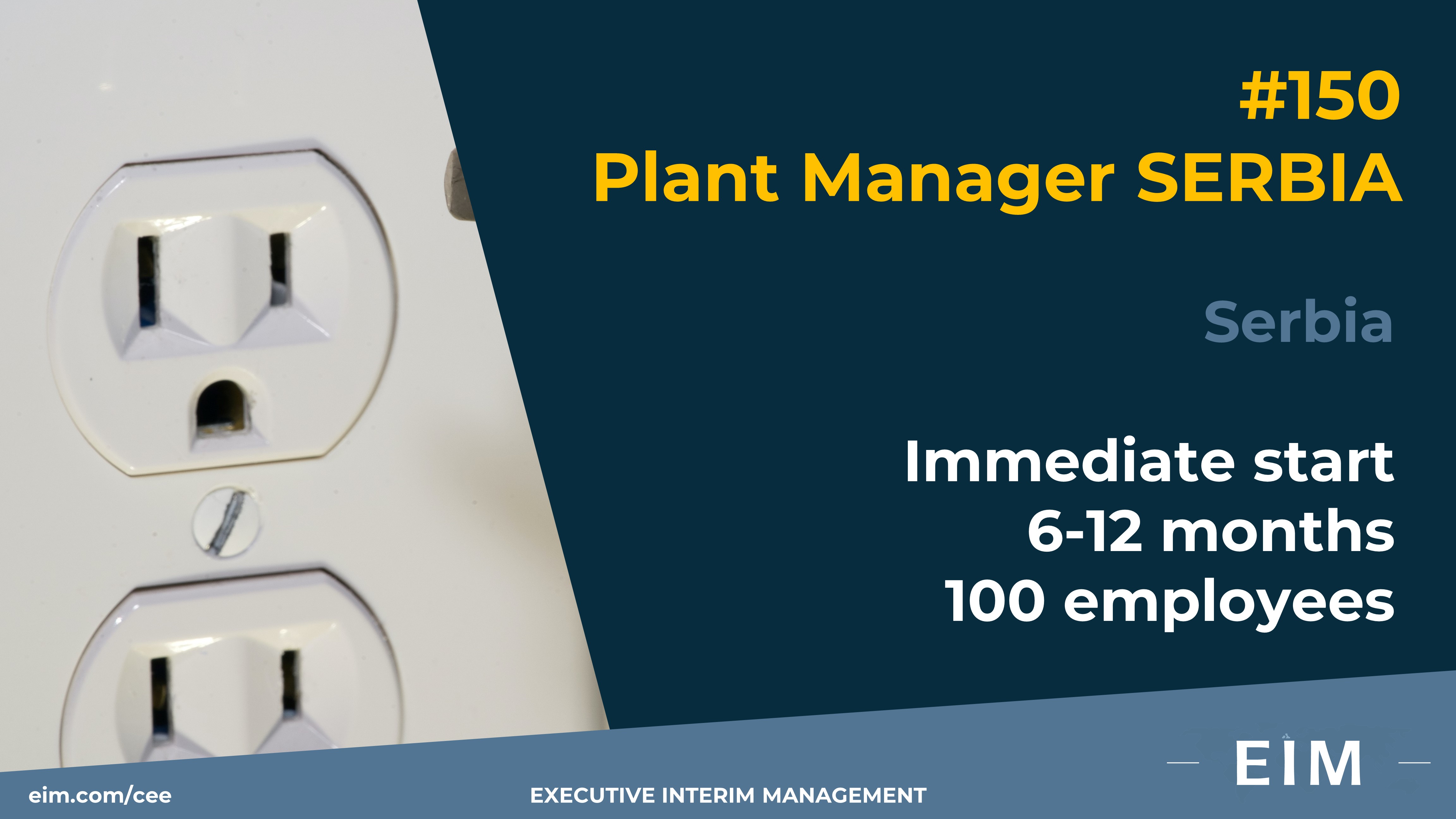 150 Interim Plant Manger