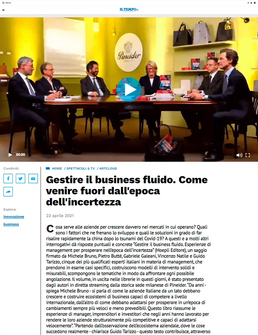 Gestire il business fluido Come venire fuori dall epoca dell incertezza – Il Tempo
